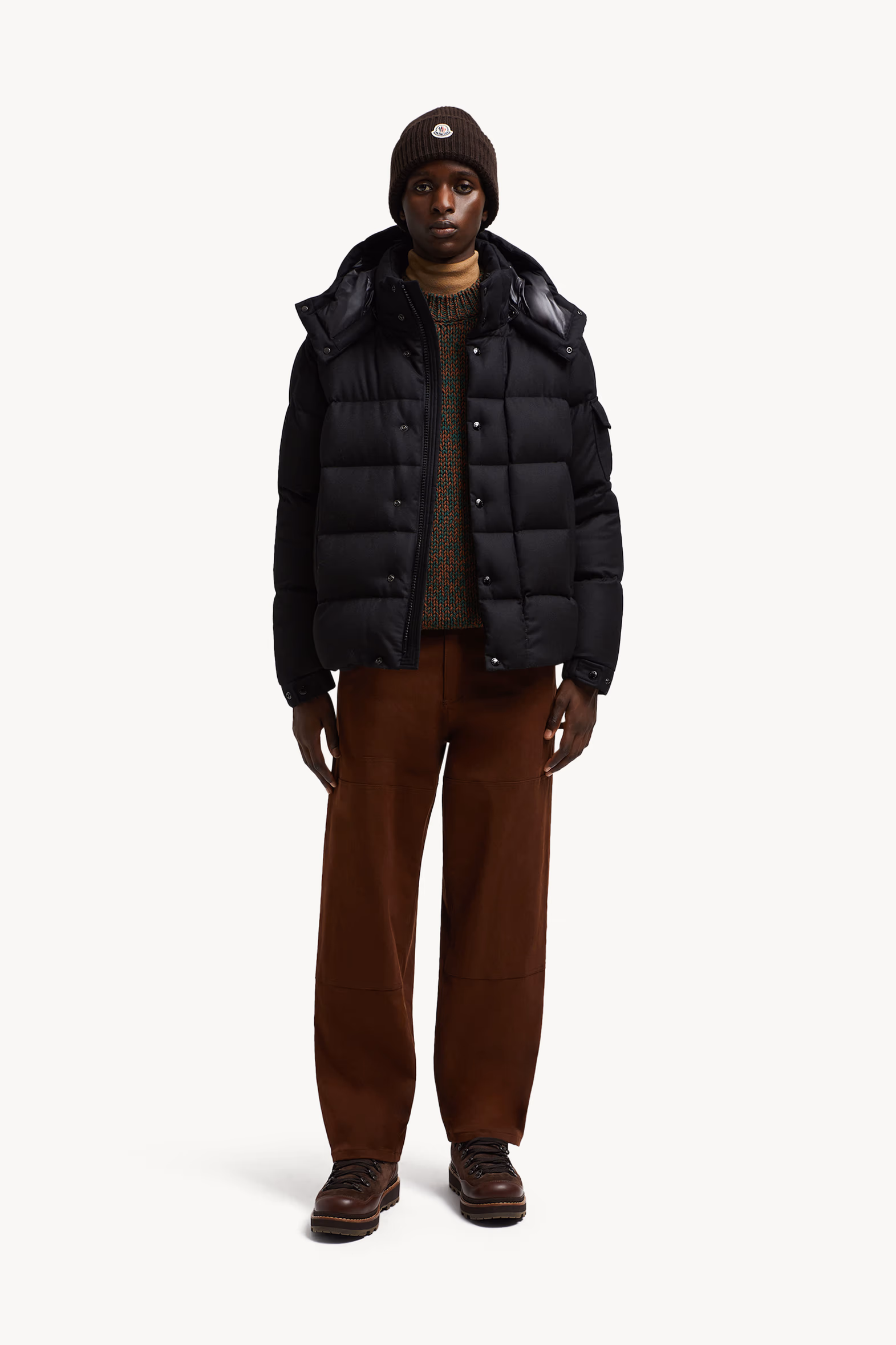 Chaqueta plumífero de esquí de flanelle con capucha Vezere Hombre Negro Moncler 0